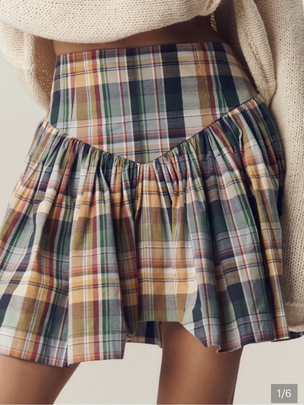 Maeve basque waist plaid skort. - Picture 3 of 11